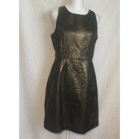 JACK BY BB DAKOTA Women's Metallic Snake print metal bronze Dress Size 6 - Picture 10 of 16